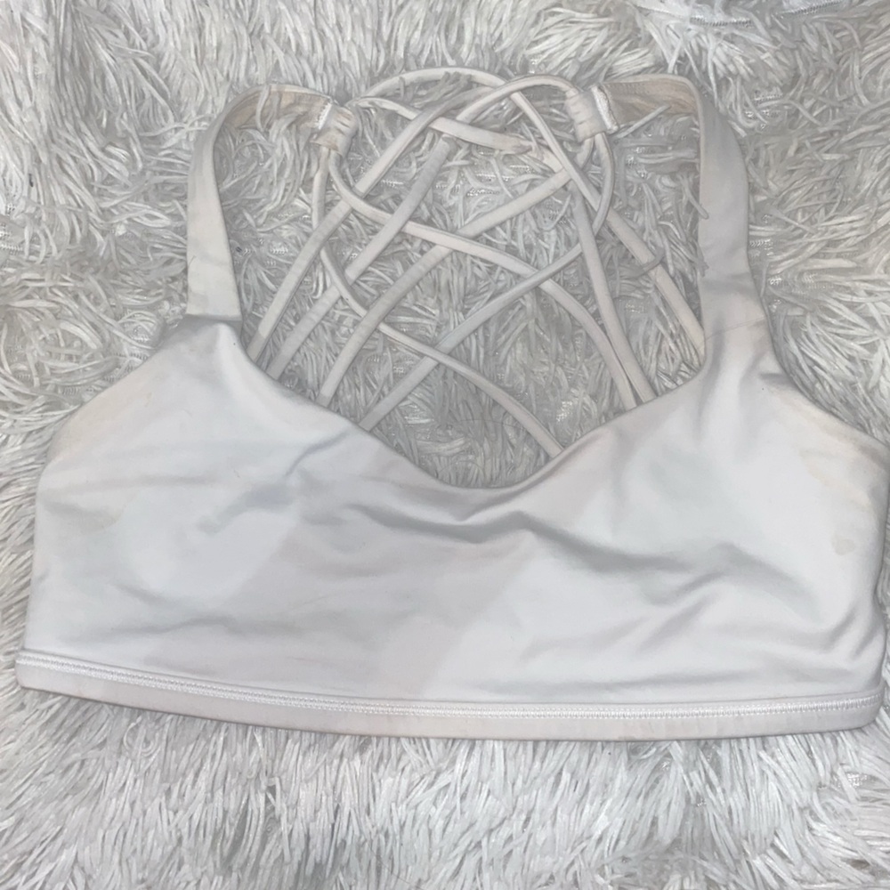 white lulu sports bra